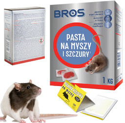 Pasta na myszy, szczury BROS + pułapka klejowa