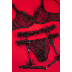 Pas z podwiązkami z włoskiego tiulu Lisa La