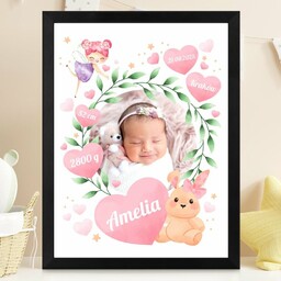 Plakat personalizowany ze zdjęciem w ramce z nadrukiem
