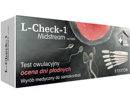 Test owulacyjny strumieniowy L-Check-1 Midstream, 1 opakowanie (5