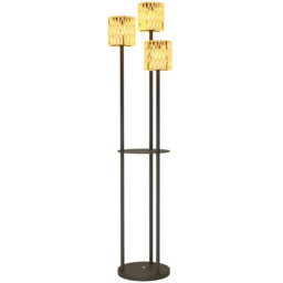 Lampa solarna stojąca Outsunny 37x37x144cm, czarno-beżowa