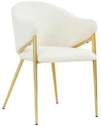 Krzesło Glamour DC-942 biały baranek złote nogi