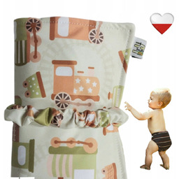 Mata do przewijania POCIĄGI ZIELONE Mata Wielorazowa NappiMe