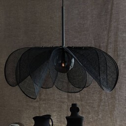 Markslöjd Żyrandol Styrka, Ø 75 cm, czarny/dymnoszary, włókno