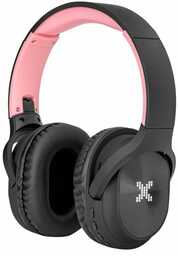 XMUSIC Słuchawki nauszne BTH106B Czarno-różowy
