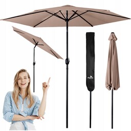 Duży Parasol ogrodowy 300cm balkonowy regulowany składany pokrowiec