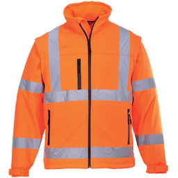 S428 Softshell Ostrzegawczy (3L), kurtka wodoodporna - pomarańczowy