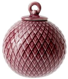 Lyngby Porcelain RHOMBE Bombka Porcelanowa - Bordowa