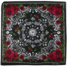 Bandamka w Czerwone Róże i Paisley, Bandana, 100%