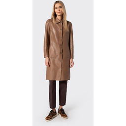 Płaszcz z naturalnej skóry owczej beżowy