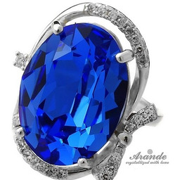 Kryształy Przepiękny Pierścionek Sapphire R9-22