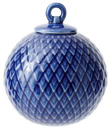 Lyngby Porcelain RHOMBE Bombka Porcelanowa - Niebieska
