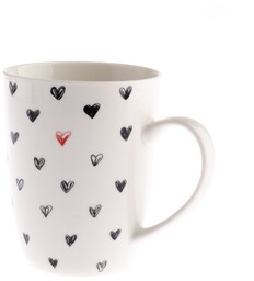 Kubek porcelanowy w serduszka 340 ml