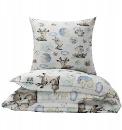 Pościel 140x160 bawełniana dziecięca 50x60 100% bawełna las