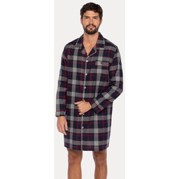 Flanelowa koszula nocna męska JOSE Ciemnoniebieski