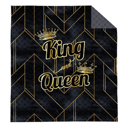 Detexpol Narzuta dekoracyjna 170x210 King&Queen Król Królowa czarna