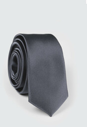 Grafitowy krawat gładki KWSS001384