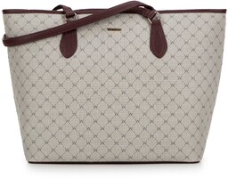 Damska shopperka w monogram szaro-bordowa