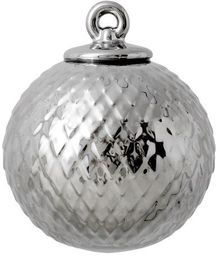 Lyngby Porcelain RHOMBE Bombka Porcelanowa - Srebrna