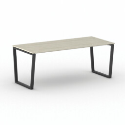 Biurko PRIMO IMPRESS, 200x90 cm, czarna podstawa, dąb