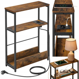 Mały Wąski Stolik Nocny Ładowarka Usb Stacja