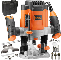 Black Decker Frezarka górnowrzecionowa KW1200EKA akcesoria walizka