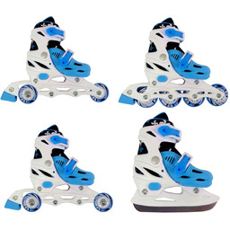 Enero, Łyżworolki, 4 w 1, niebieski, rozmiar 34-37