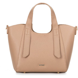 Damski kuferek z wyjmowaną saszetką beżowy