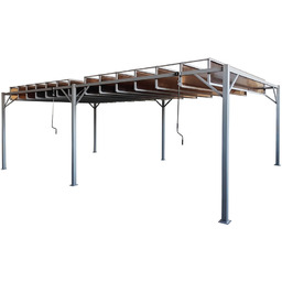 Antracytowa pergola tarasowa Paros 3x6m z moskitierą