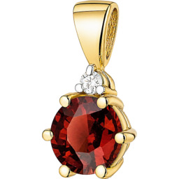 Zawieszka Złota z Granatem 0,60 ct i Diamentem