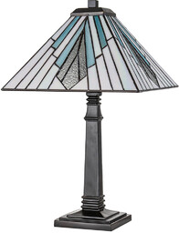 Elstead Lighting Lampka stołowa Alderley TF-ALDERLEY-TL-L witrażowa szklana