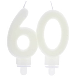 Świeczka na 60-tkę fluorescencyjna - 9 cm -