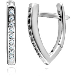 Srebrne Delikatne Małe Kolczyki Podkowy Z Cyrkoniami Angielskie
