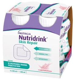 Nutridrink Skin Repair truskawka, 4x200ml (dawniej Cubitan)