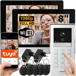Wideodomofon Wifi Dwa 2 Monitory Szyfrator Na Kod