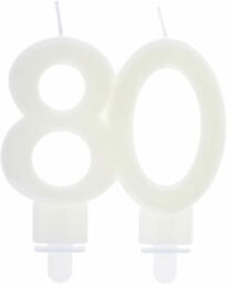 Świeczka na 80-tkę fluorescencyjna - 9 cm -