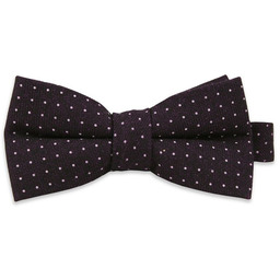 Ciemna Bordowa Bawełniana Mucha -EM Mens Accessories- Męska,