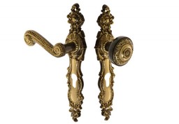 Gałko-klamka drzwiowa RETRO patyna 72 wkład lewa