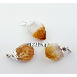 Cytryn surowy kryształ (wisior w oprawie)