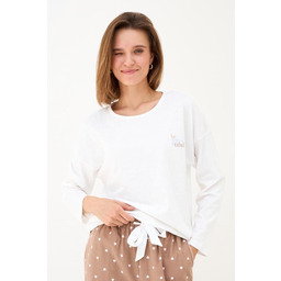 Bluzka damska bawełniana luźna z długim rękawem Grasse