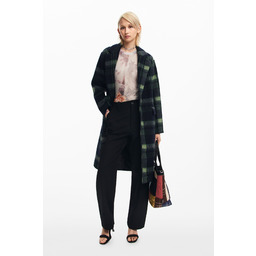 Długi płaszcz w kratę