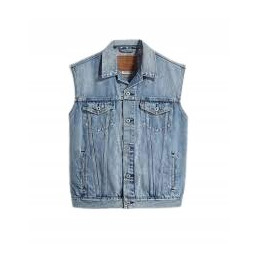 Levis Kamizelka Casual Męska Jeansowa z Guzikami Logo