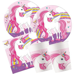 Procos - Zestaw imprezowy S Unicorn Rainbow, 52-częściowy