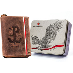 Pojemny portfel na suwak męski patriotyczny Polska Walcząca