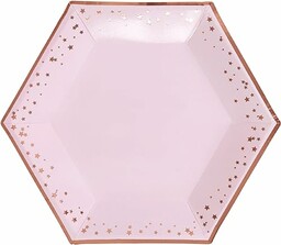 Neviti 773178 brokatowe talerze papierowe, różowe/różowe złoto, duże