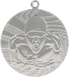 Medal stalowy 40mm srebrny - pływanie MMC1640
