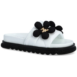 Skórzane klapki damskie - BOCCATO 475.068 BIAŁE