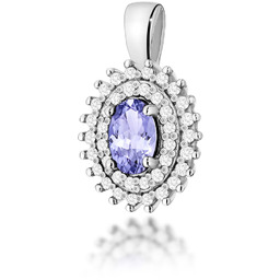 Złota zawieszka wisiorek Z303 Tanzanit 0,40ct białe złoto