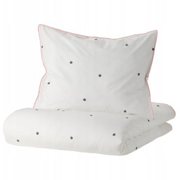 IKEA VANKRETS Komplet pościeli 150x200/50x60 wzór w kropki