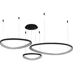 Lampa wisząca czarna metalowa 3-punktowa AZ5774 z serii